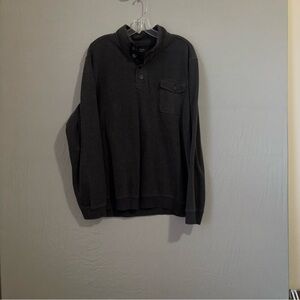 Structure Black V-Neck Sweater Classic Knit Design